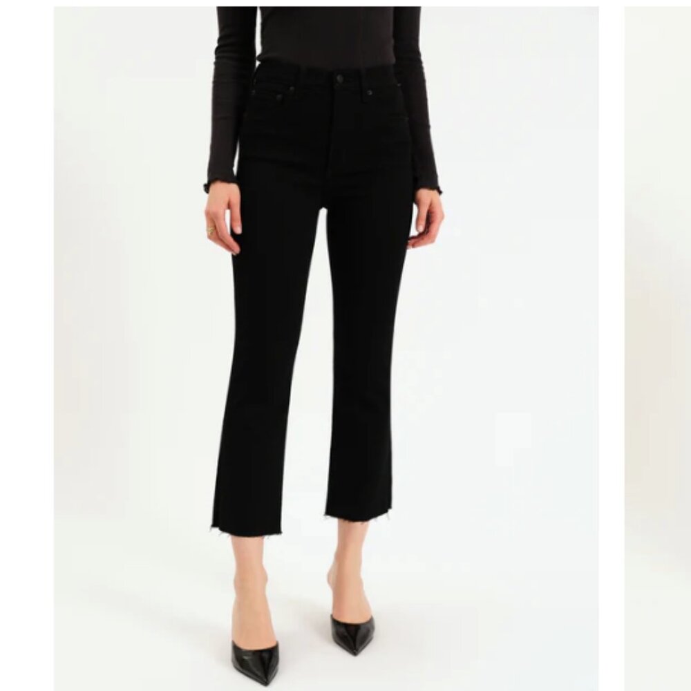 Daze Shy Girl Crop Flare in After Party Black Sz 25 NWT - Picture 2 of 11